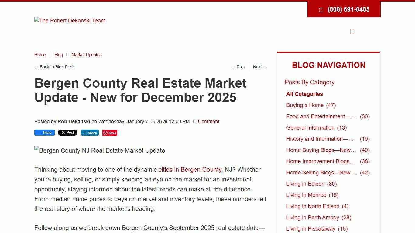 Bergen County Real Estate Market Update - New for December 2025